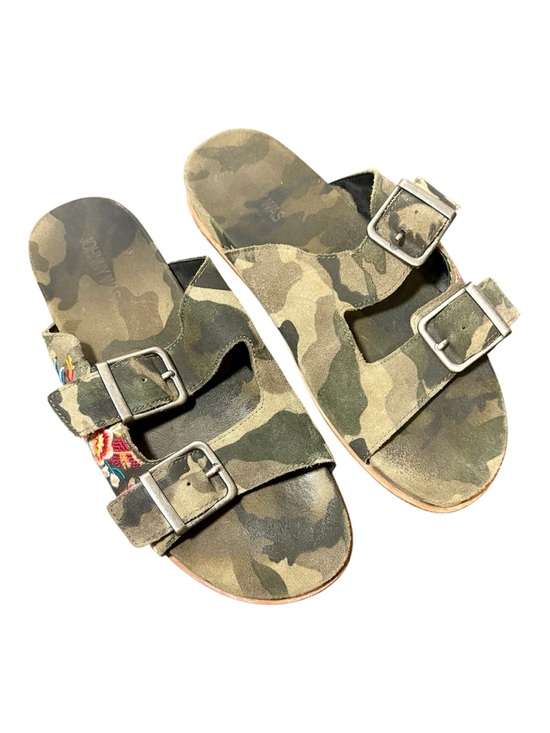 Johnny Was Shoes - JOHNNY WAS Camo Embroidered Buckle Slide Sandals